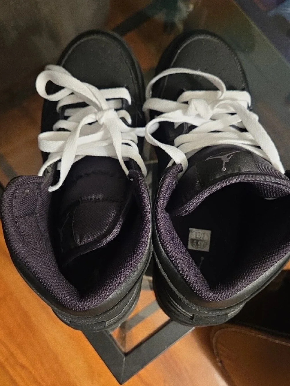 Jordan Kids Black and White High-Top Sneakers